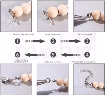 Silverfärgade knutgömmor nickelfria musslor av järn 100st