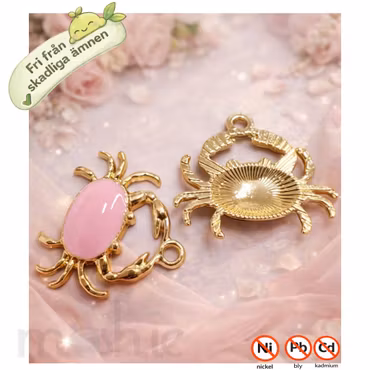 Krabbor Emaljerade berlocker 20mm 2st