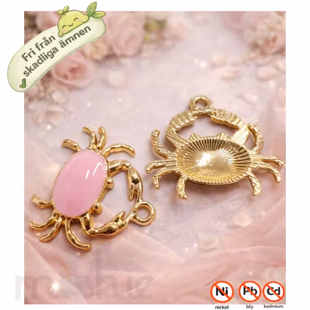 Krabbor Emaljerade berlocker 20mm 2st