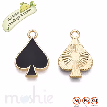 Spader nickelsäkra Emaljerade berlocker 31mm 5st