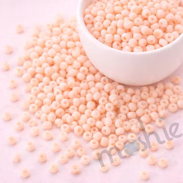 Jämna runda seed beads av glas matt peach 8/0 3mm 20g