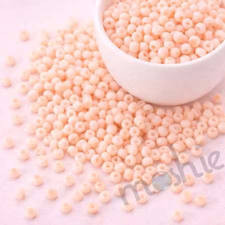 Jämna runda seed beads av glas matt peach 8/0 3mm 20g