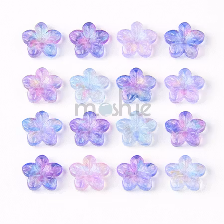 Blommor av glas i gradient mix 12mm 20st