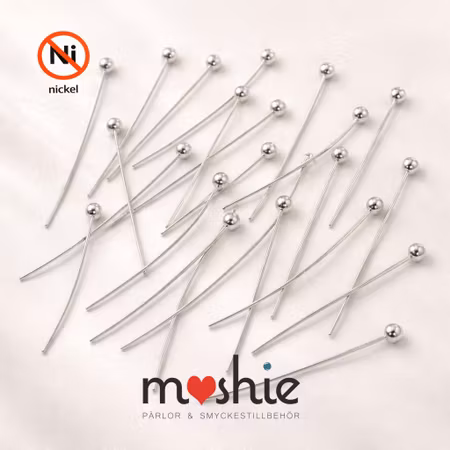 Nickelsäkra kulpinnar av järn silver 5cm 50st