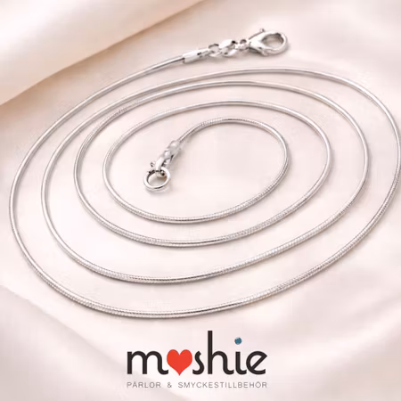 Nickelsäker Halsbandskedja snake chain silver mässing 60cm