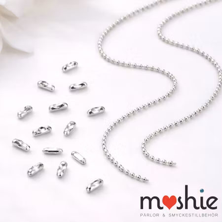 Kulkedja nickelsäkra med låsningar 1.5mm silver järn 2 meter