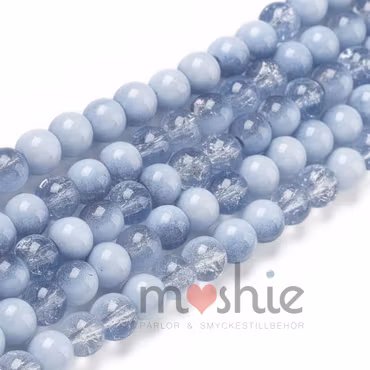 Sträng glaspärlor 4,5mm 215st steel blue Night and day clear Crack