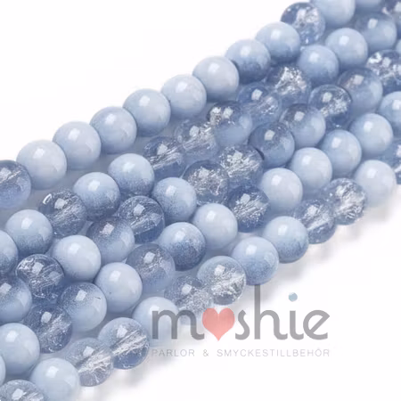 Sträng glaspärlor 4,5mm 215st steel blue Night and day clear Crack