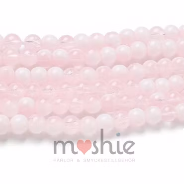Sträng glaspärlor 4,5mm 215st Misty rose Night and day clear Crack