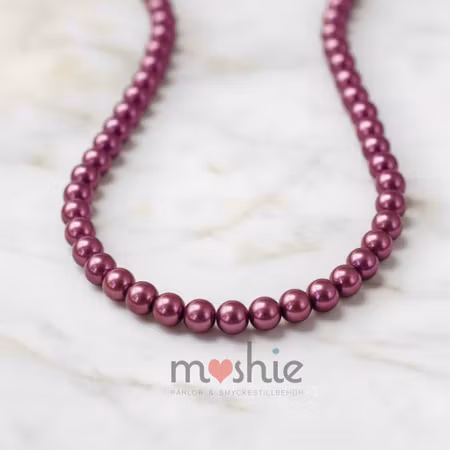 Sträng medium burgundy pärlemor glaspärlor 4-5mm 200st