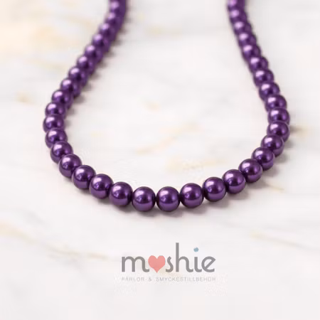 Sträng dark orchid pärlemor glaspärlor 4-5mm 200st