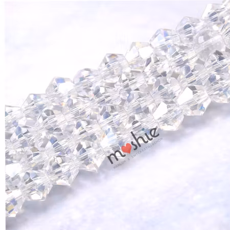 Biconeslipade glaspärlor 4mm elektroplätering 85st