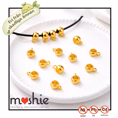 Berlockhållare nickelfria av Blandmetall guld 8x5mm 10st