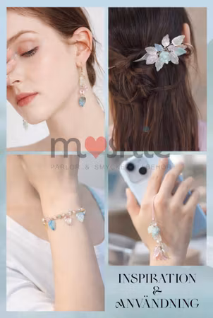 Löv berlocker av glas mix i pastellfärger 10st