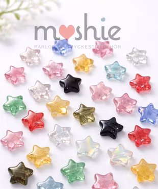 Stjärnor glaspärlor mix 5-6mm 30st