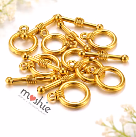 Nickelfria togglelås guld 15x11mm 10st