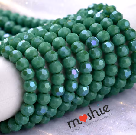 Fasetterade medium aquamarine glaspärlor 4mm med AB-plätering 90st