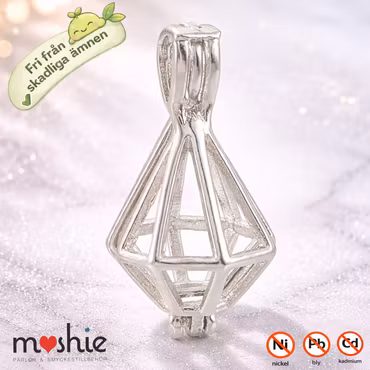 Pärlbur av nickelfri mässing för 8mm pärla 23x11mm