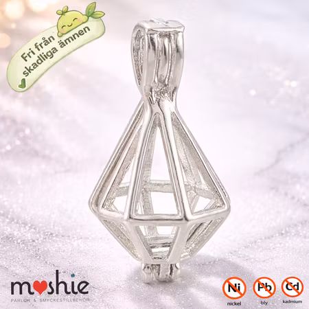 Pärlbur av nickelfri mässing för 8mm pärla 23x11mm