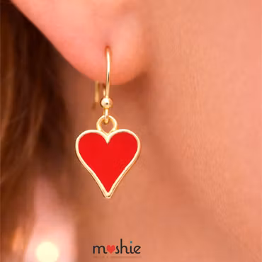 Hjärta nickelfria Emaljerade berlocker 31mm 5st