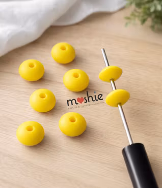 Rondeller av silikon gula 12mm 10st