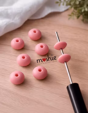 Rondeller av silikon rosa 12mm 10st