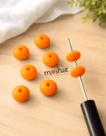 Rondeller av silikon orange 12mm 10st