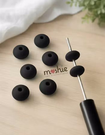 Rondeller av silikon svart 12mm 10st