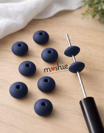 Rondeller av silikon marinblå 12mm 10st