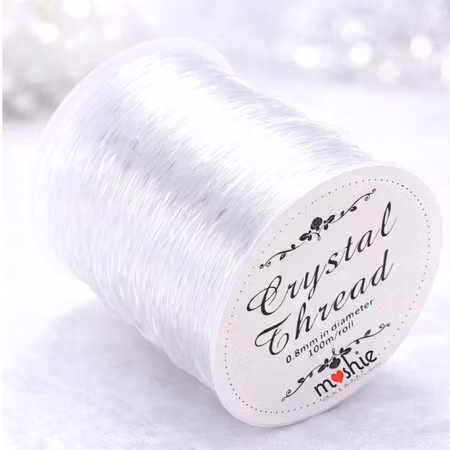 Stor rulle elastisk tråd 0,8mm 100 meter crystal clear