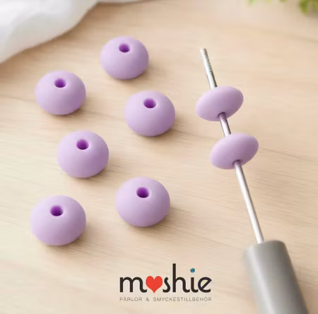 Rondeller av silikon ljuslila 12mm 10st