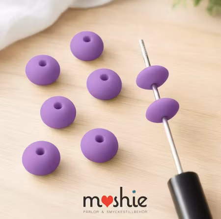 Rondeller av silikon orkidé 12mm 10st