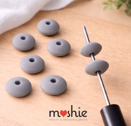 Rondeller av silikon grå 12mm 10st