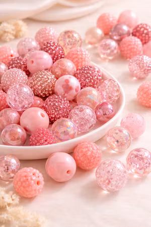 Stora pärlor till penna, make me blush, 15-20mm (10st)