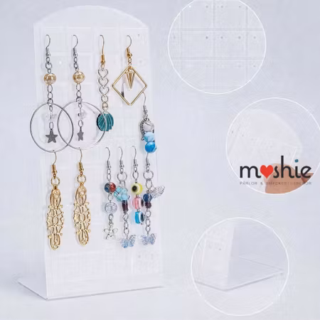 Display för 72st örhängen i plast 19cm 2sortering repig