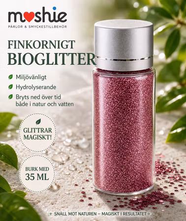 Glitter i cerise miljövänligt finkornigt 35ml