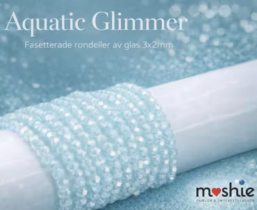 Fasetterade rondeller av glas aquatic glimmer 3x2mm 135st