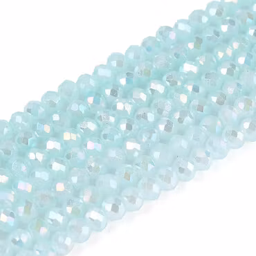 Fasetterade rondeller av glas aquatic glimmer 3x2mm 135st