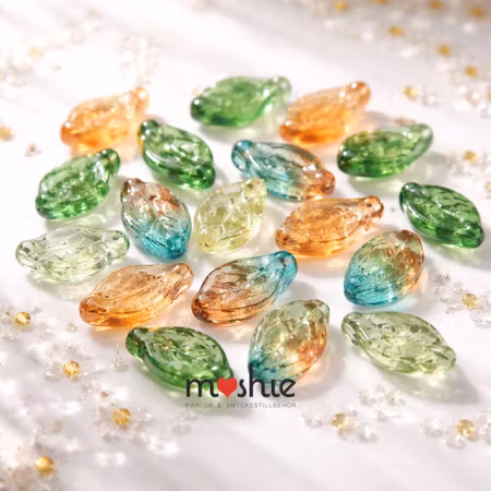 Löv av glas autumn forest 12x6,5mm 20st