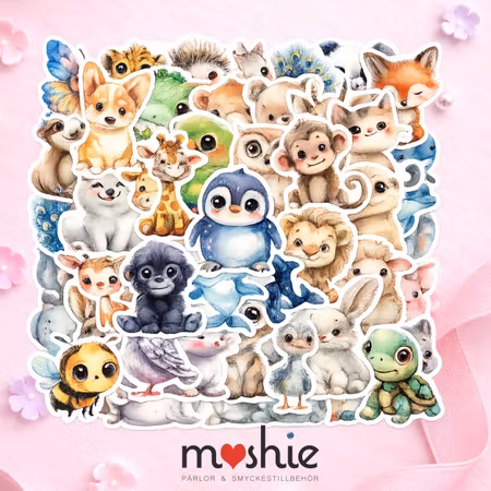 Klistermärken söta djur i PVC vattentåliga