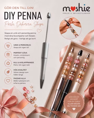 Pärla en penna, silver metallic, DIY