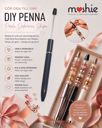 Pärla en penna, svart, DIY