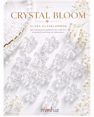 Blommor av glas 12mm hål i mitten Crystal Bloom 20st