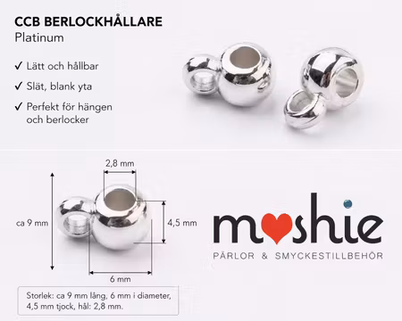Berlockhållare platinum i CCB 25st