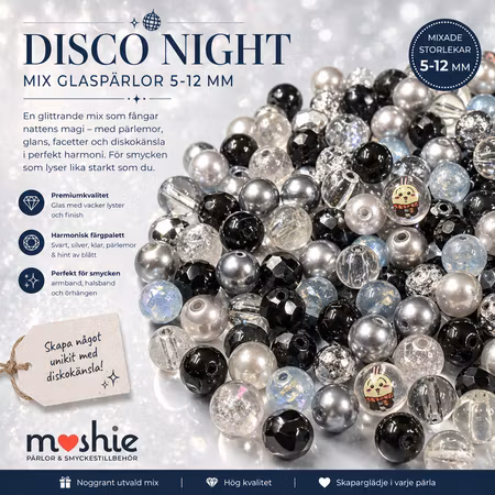 Mix med glaspärlor Disco Nights 5-12mm 80-100g