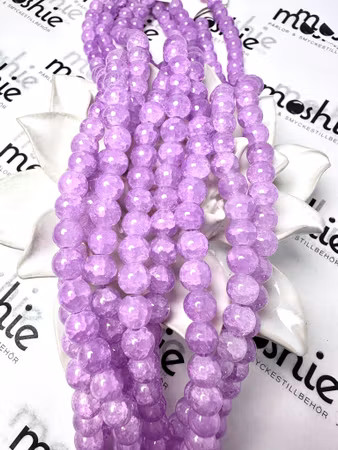 Glaspärlor 8mm runda på sträng Im so… Orkidé 100st