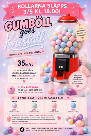 GumBöll goes namnade kristaller 3Maj
