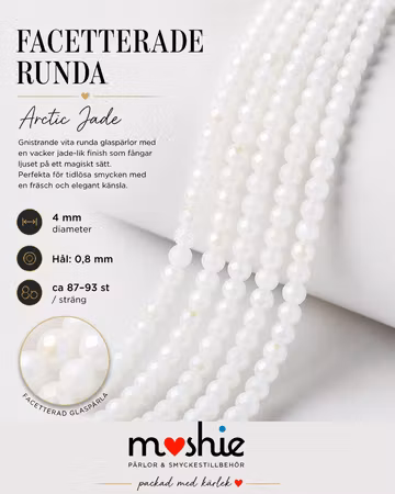 Runda glaspärlor facetterade 4mm Arctic Jade 90st