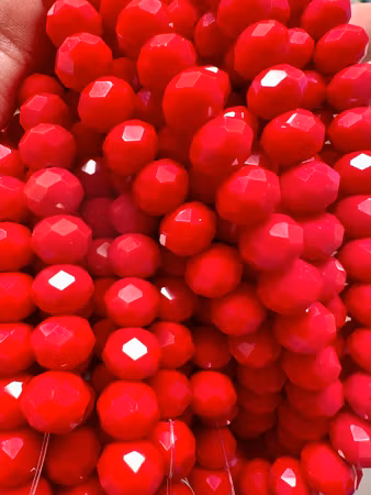 Glasrondeller facetterade 10x8mm Ruby Flame 60st