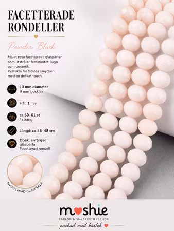 Glasrondeller facetterade 10x8mm Powder Blush 60st